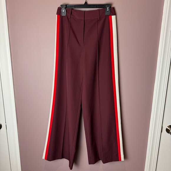 Milly Hayden High Waist Side Stripe Pintuck Pants 2 - Picture 2 of 9